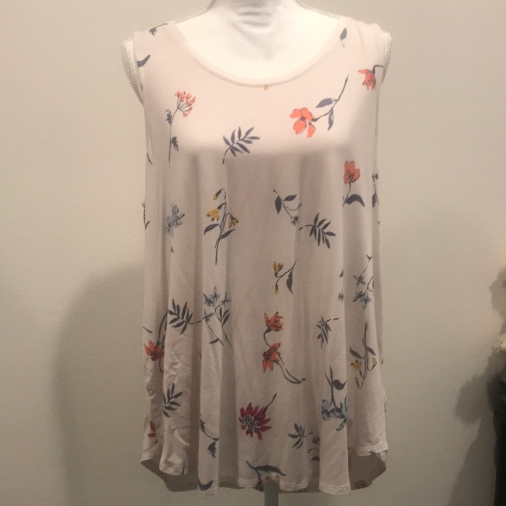 Tank Style Dressy Long Floral Top sz XL